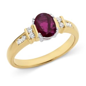 Rhodilite  & Diamond dress ring