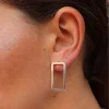 Steel Me Grande Silver Earrings