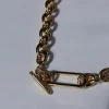 Steel Me Yellow Gold Grande Chain Fob Necklace