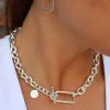 Steel Me Yellow Gold Grande Chain Fob Necklace