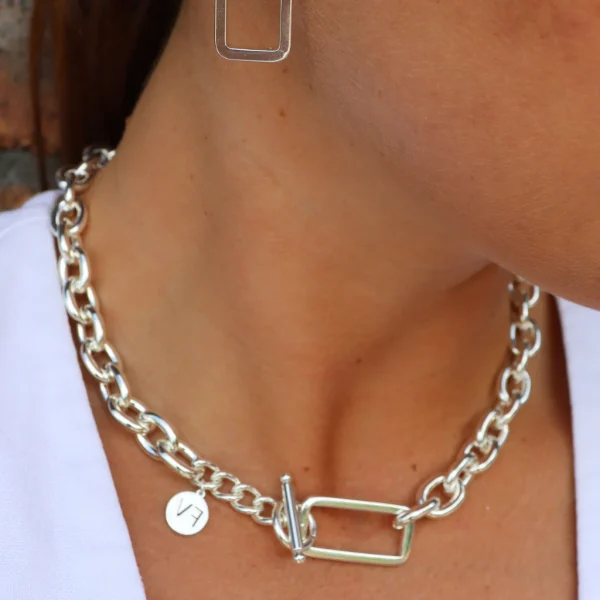 Steel Me Yellow Gold Grande Chain Fob Necklace