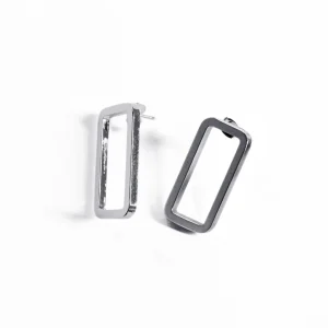 Steel Me Grande Silver Earrings