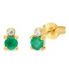 Emerald stud earrings