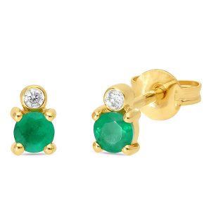 Emerald stud earrings