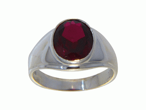 Sterling Silver Signet Ruby ring