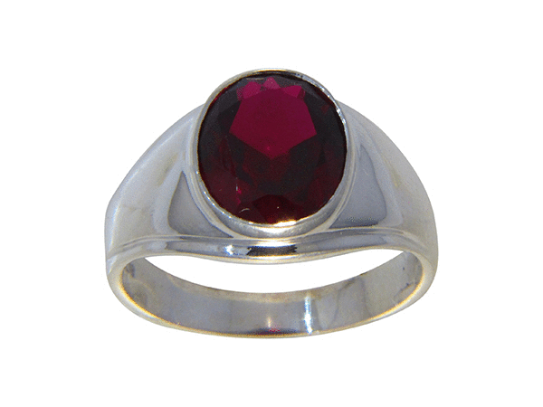 Sterling Silver Signet Ruby ring